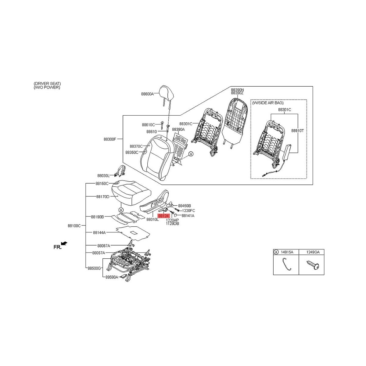 88195-B2000EQ Front Driver Side Seat Adjustment Handle Lever for Kia Soul 2014-2019 Seat Puller Leverage 88195B2000EQ