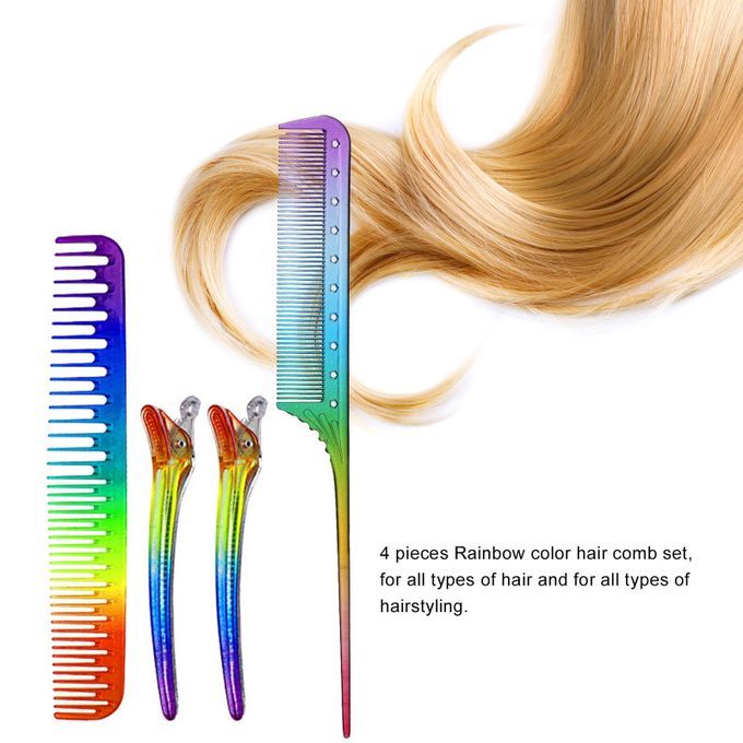 4Pcs/Set Hairdressing Combs Massage Comb Set Fine And