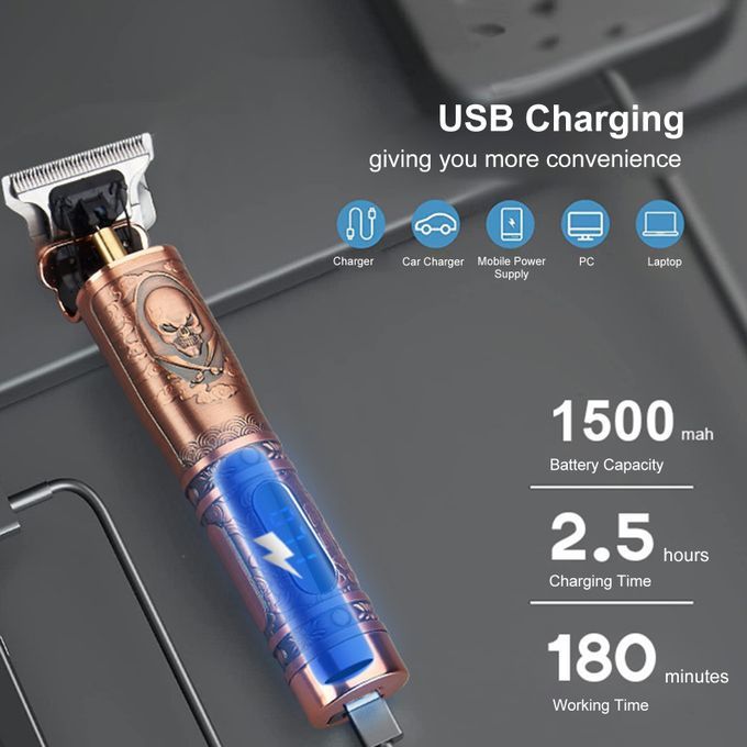 Portable Electric Haircut Kit USB Hair Clippers Cordless