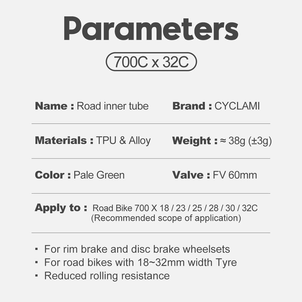 Ultralight Bike Inner Tube Bicycle TPU Material Tire Inner Tube 28in French Valves Bike Inner Tube Bicycle Accessory