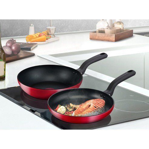 Tefal Red Delight Induction Frying Pan Set Of 2