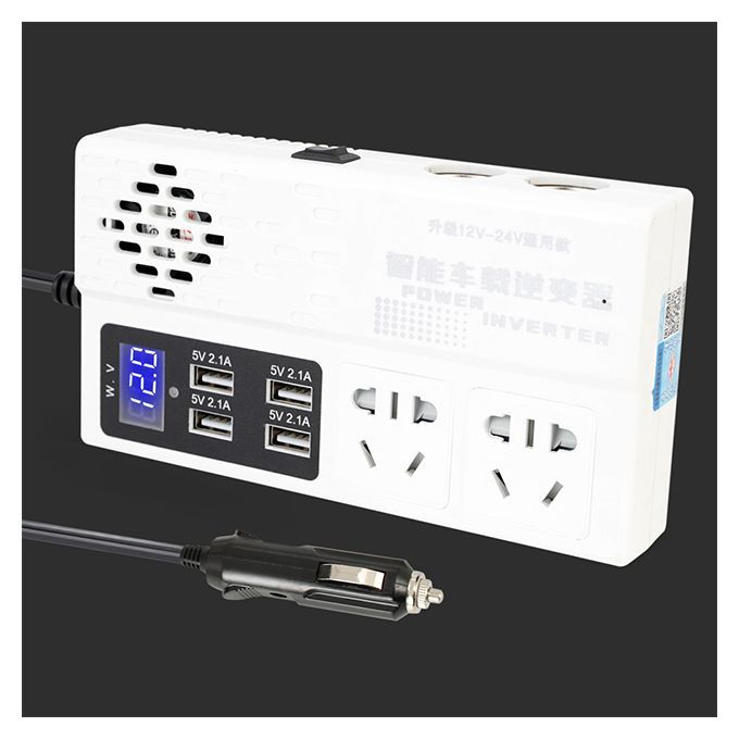 200W/500 Watts DC To AC Car Power Inverter Charger 4 USB Port And 3 Outlets