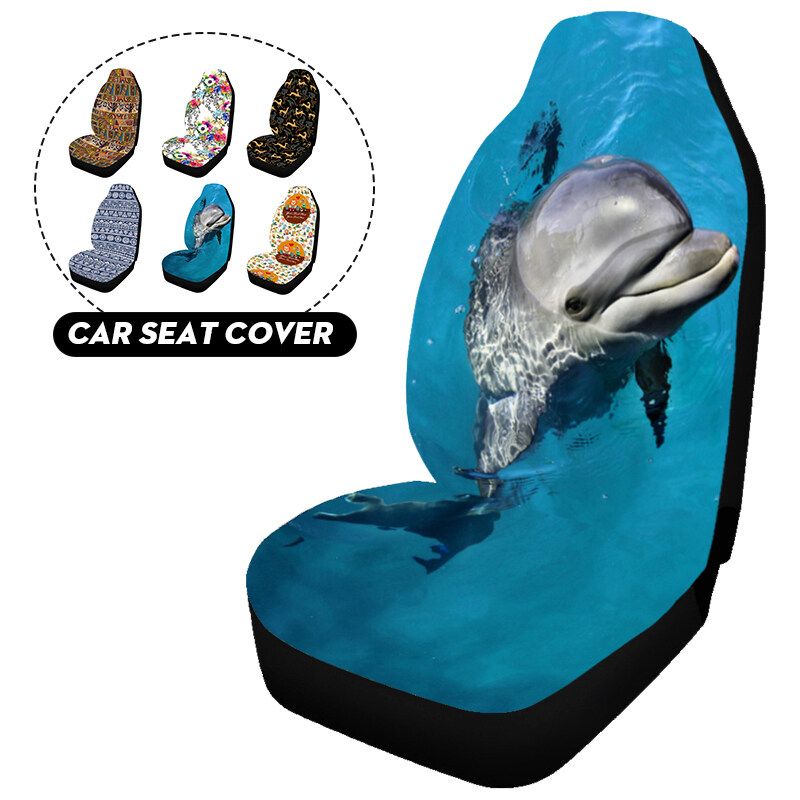 1xCar Seat Covers Animal Print Dolphin Highback Seat Cushion Protector Uinversal YH1025