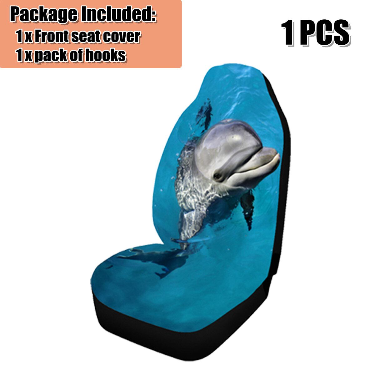 1xCar Seat Covers Animal Print Dolphin Highback Seat Cushion Protector Uinversal YH1025
