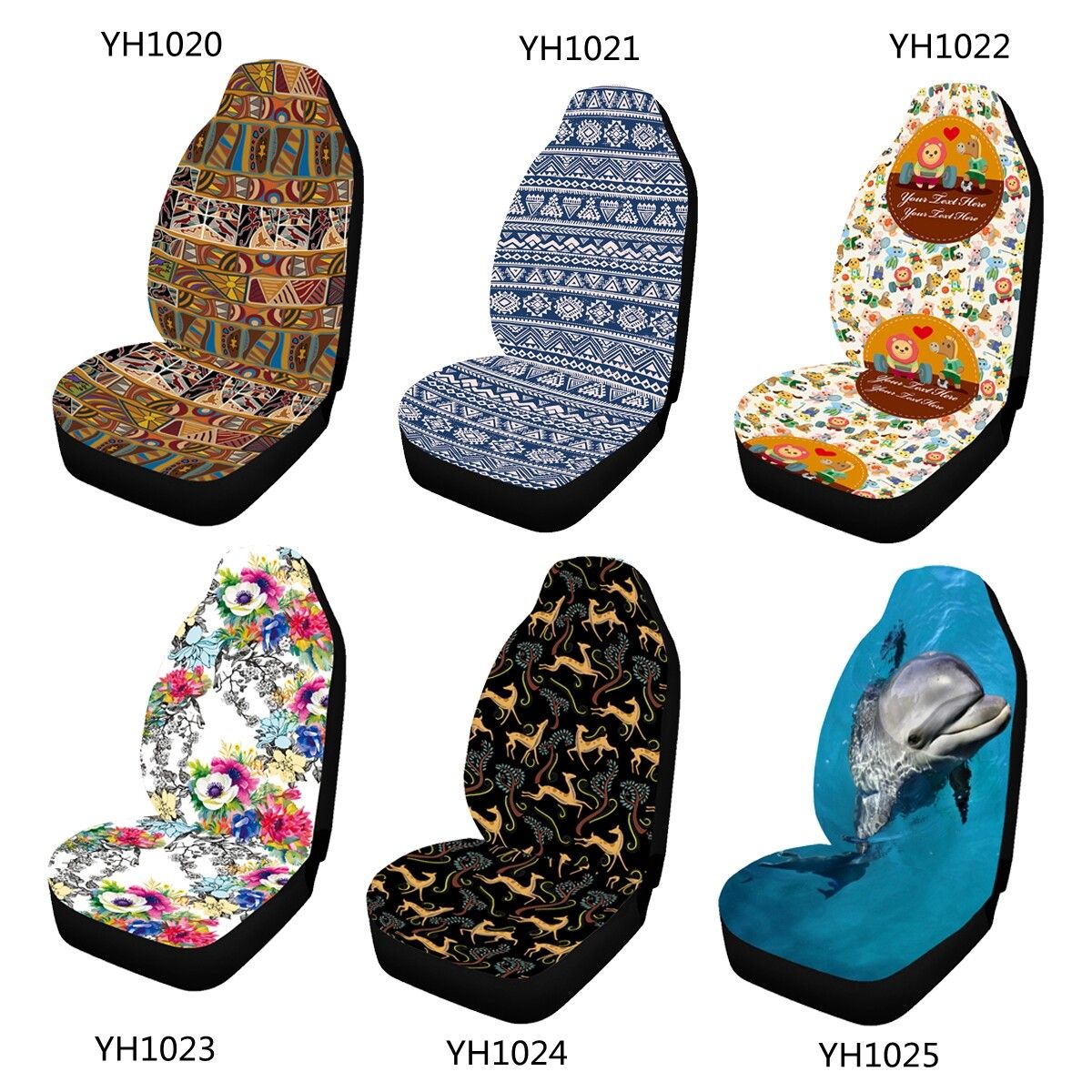 1xCar Seat Covers Animal Print Dolphin Highback Seat Cushion Protector Uinversal YH1025
