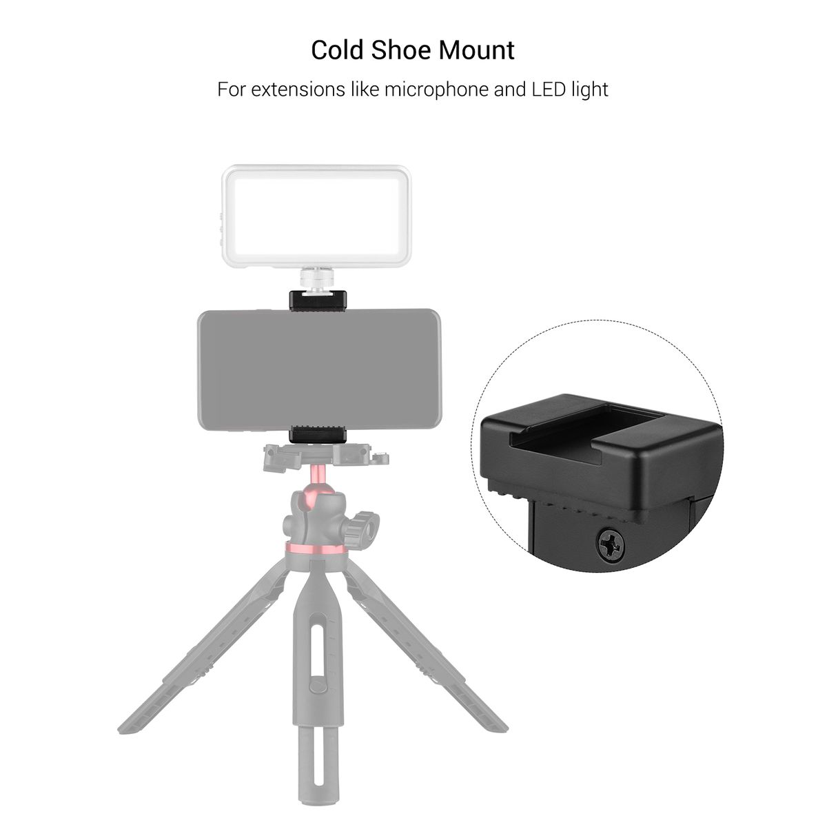 Phone Tripod Mount Adapter Phone Holder Clip With Dual 1/4