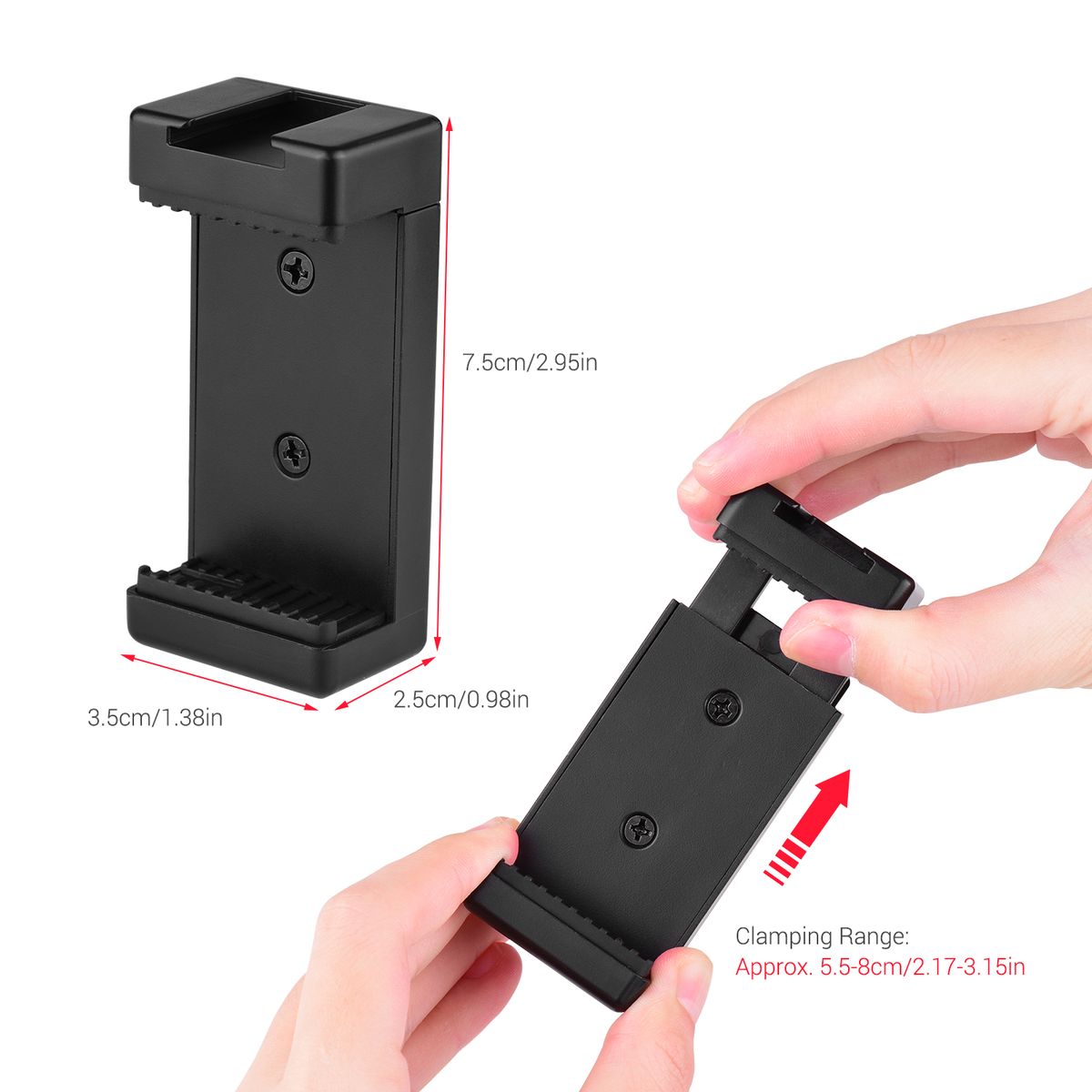 Phone Tripod Mount Adapter Phone Holder Clip With Dual 1/4