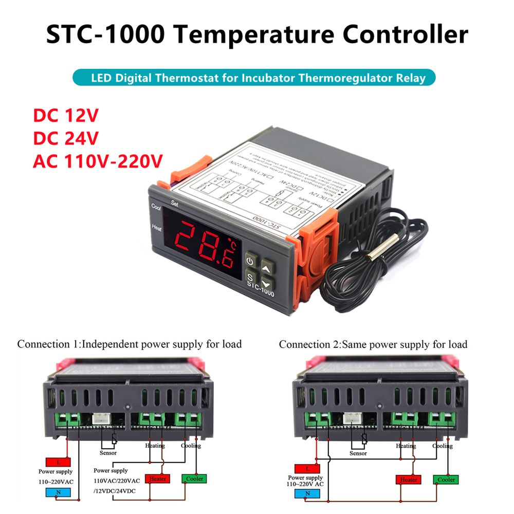 STC-1000 LED Digital Thermostat For Incubator Temperature Controller