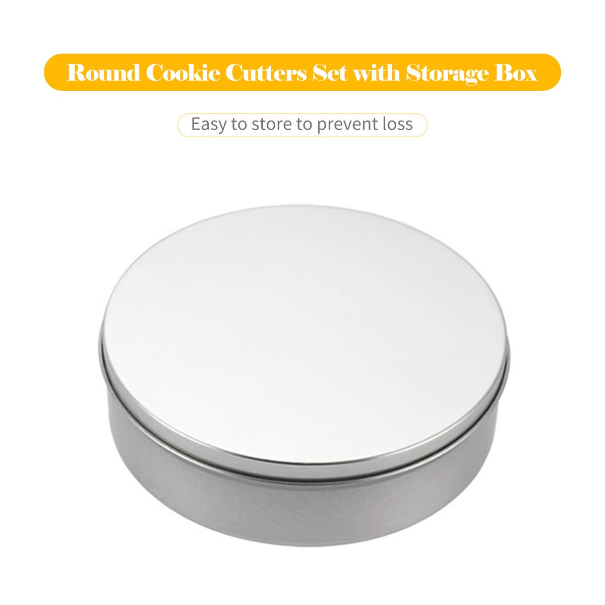 12PCS Fluted Round Cookie Cutters Set With Storage Box