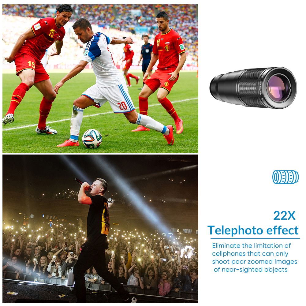 10-in-1 Phone Lens Kit With 22X Telephoto Lens 198?