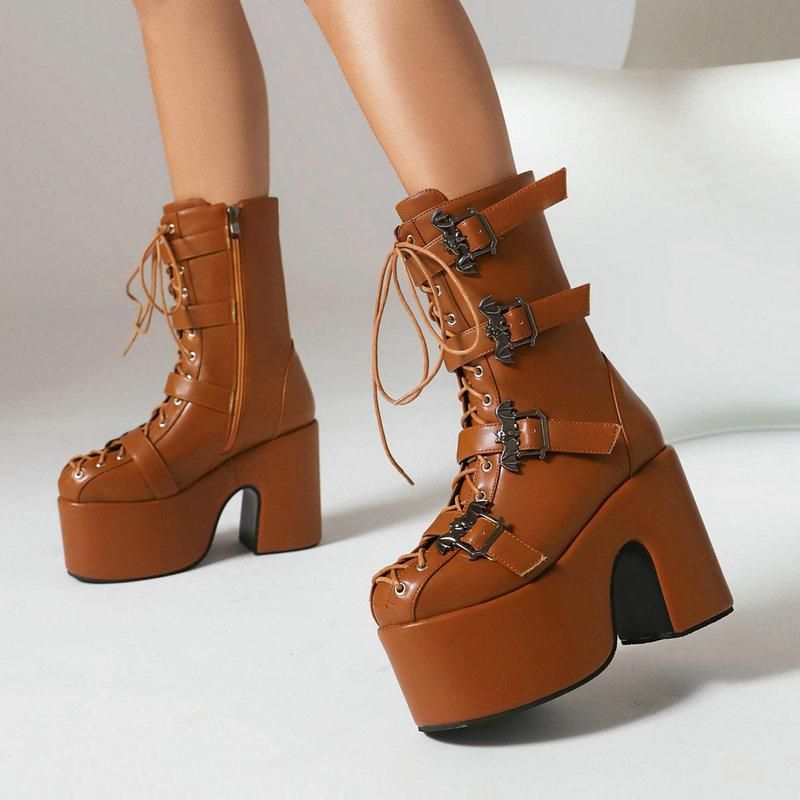 Cosplay Gothic Calf Boots Women Shoes