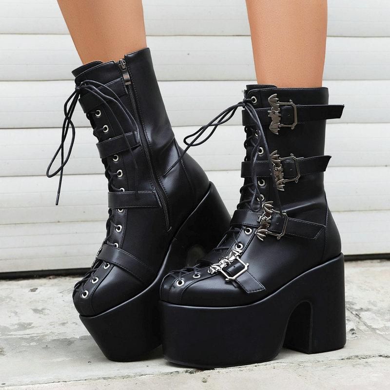Cosplay Gothic Calf Boots Women Shoes