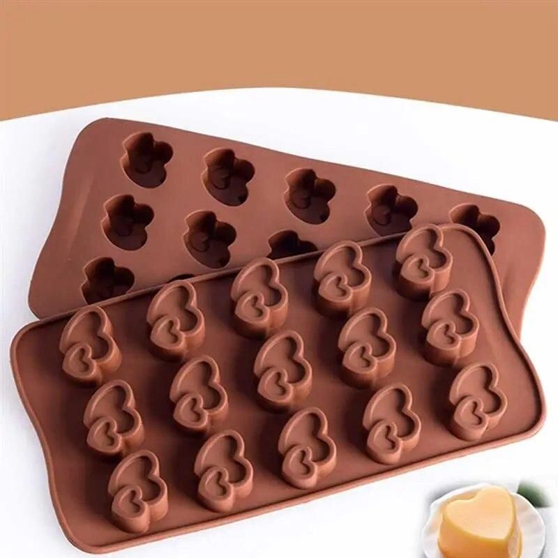 2pcs Silicone Heart Mold Cake Decoration Form Heart Silicone Molds For Soap Candy Chocolate Jello Biscuit Pastry Bake Tool