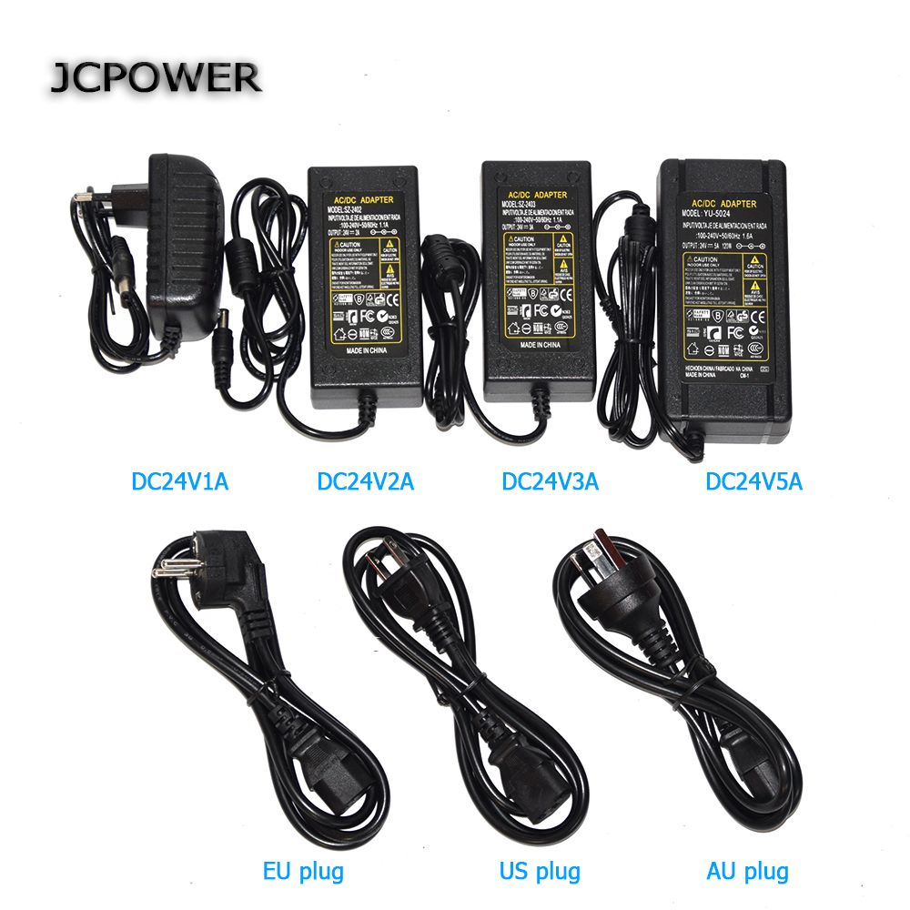JCPOWER 24V Power Supply AC 100 220V To 24V 1A 2A 3A 4A 5A