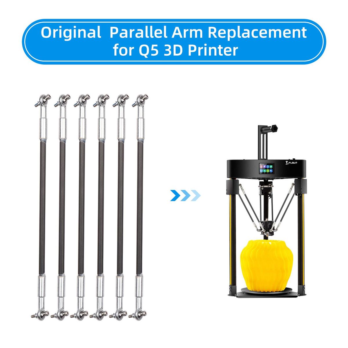 FLSUN Q5 3D Printer Carbon Parallel Arm Lightweight Design High-Precision 3D Printer Upgraded Parts
