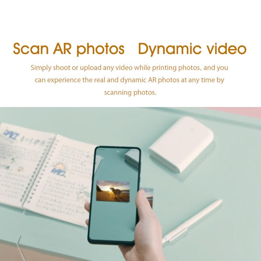 Xiaomi Zink Portable Photo Pocket Printer AR Printer 400dpi With DIY Share 500mAh Mini Picture Printer