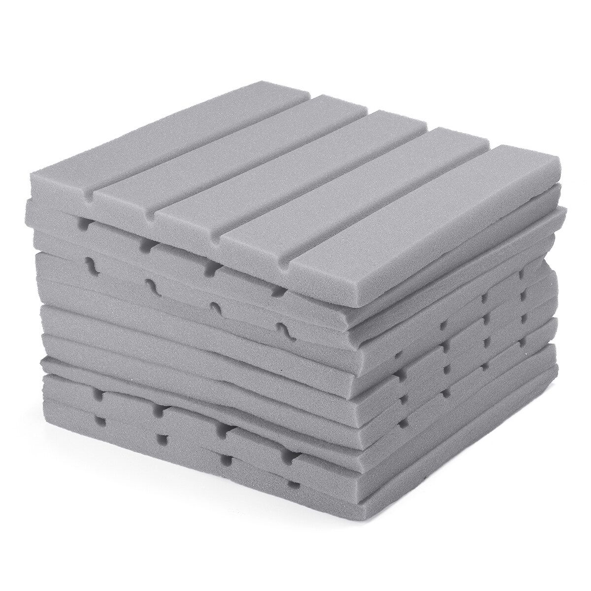 10pcs Wedge Acoustic Foam Cotton Soundproofing Acoustic Foam Tiles Noise Soundproof Sound Treatment Studio Noise Cancellation Soundproofing Sponge Fireproof 25x25x2 Cm Grey