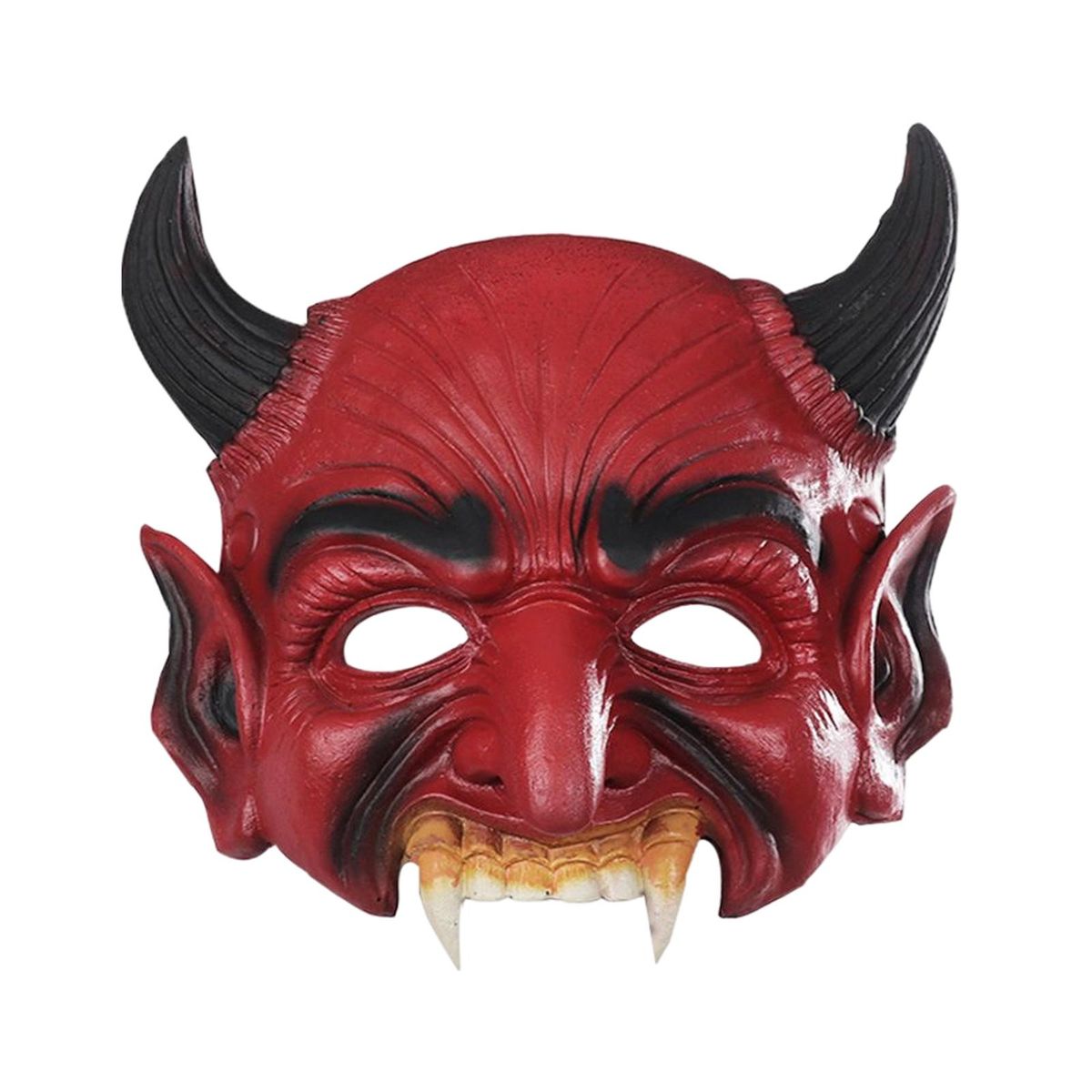 Red Halloween Devil   Half Face Scary For Carnival