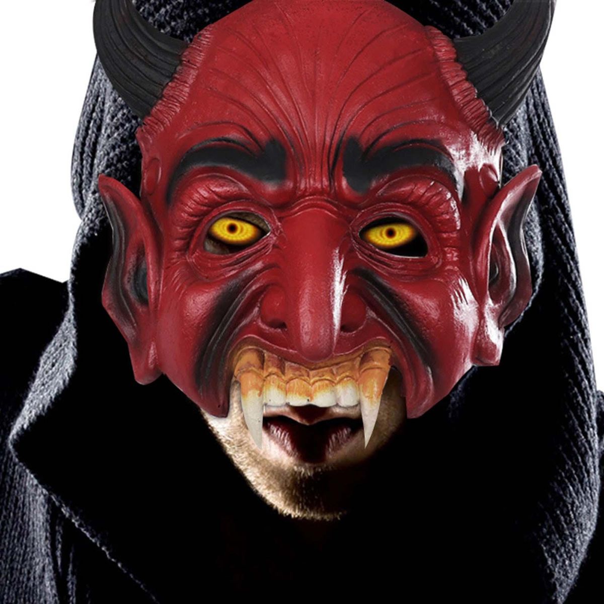 Red Halloween Devil   Half Face Scary For Carnival