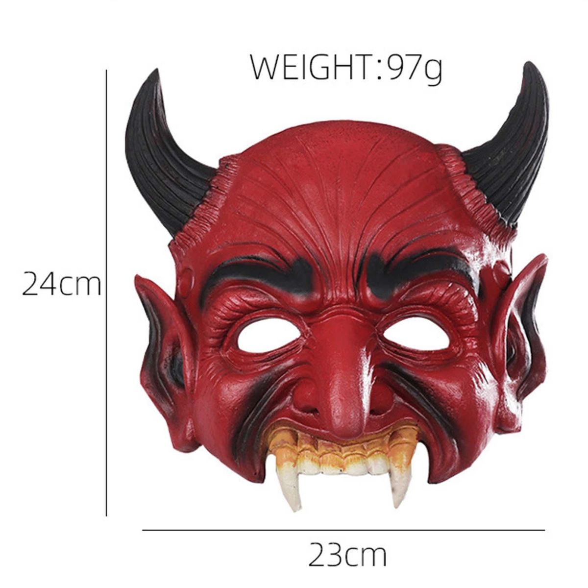 Red Halloween Devil   Half Face Scary For Carnival