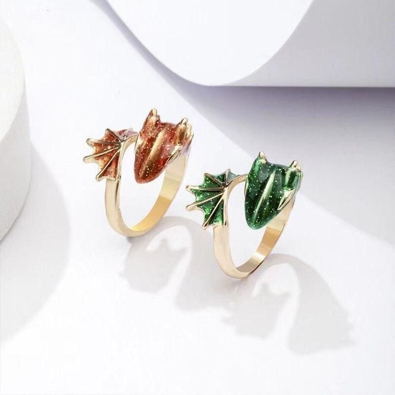 Fashion Enamel Starry Sky Blue Dragon Ring for Women Opening Adjustable Ring Couple Charm Vintage Jewelry Birthday Gift