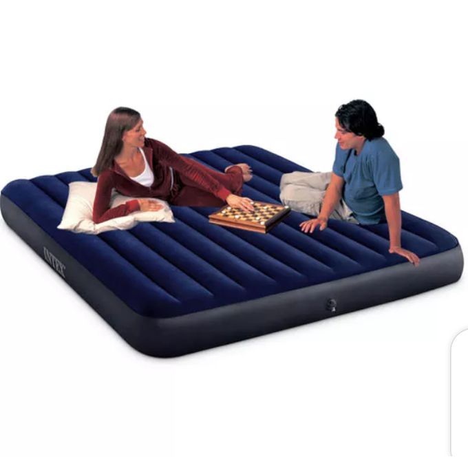 2-3 Inflatable Person Classic Downy Airbed With Pump + Two Pillows 54'' X 75'' X 10'' (1.37m X 1.91m X 25 Cm)W X L X H