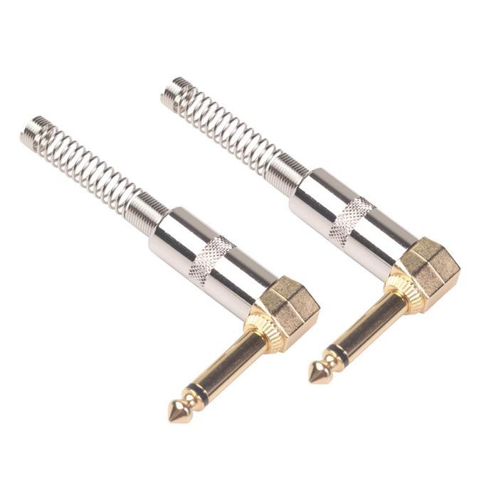 Lots 2 Zinc Alloy 6.35mm Golden Metal   For Guitar Micophone Audio