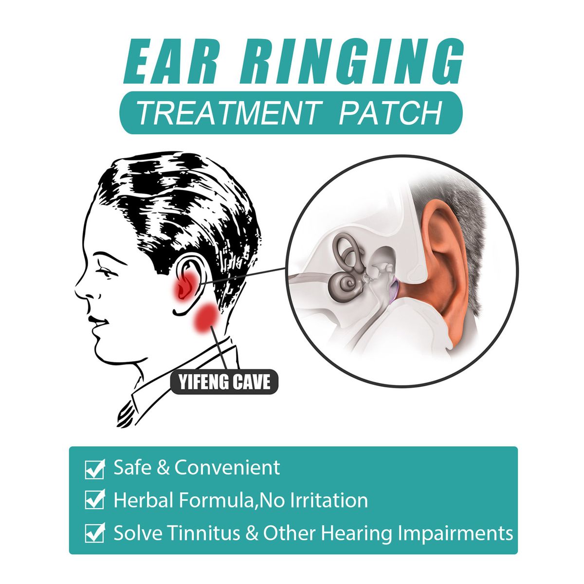 12Pcs Ear Ringing Treatment Patches Herbal Formula