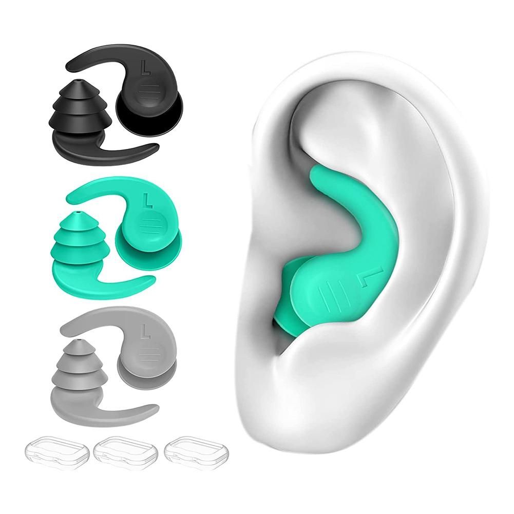 3 Pairs Great Waterproof Ultra Comfy EarplugsSwimming Ear PlugsReusable Silicone Ear Plugs for