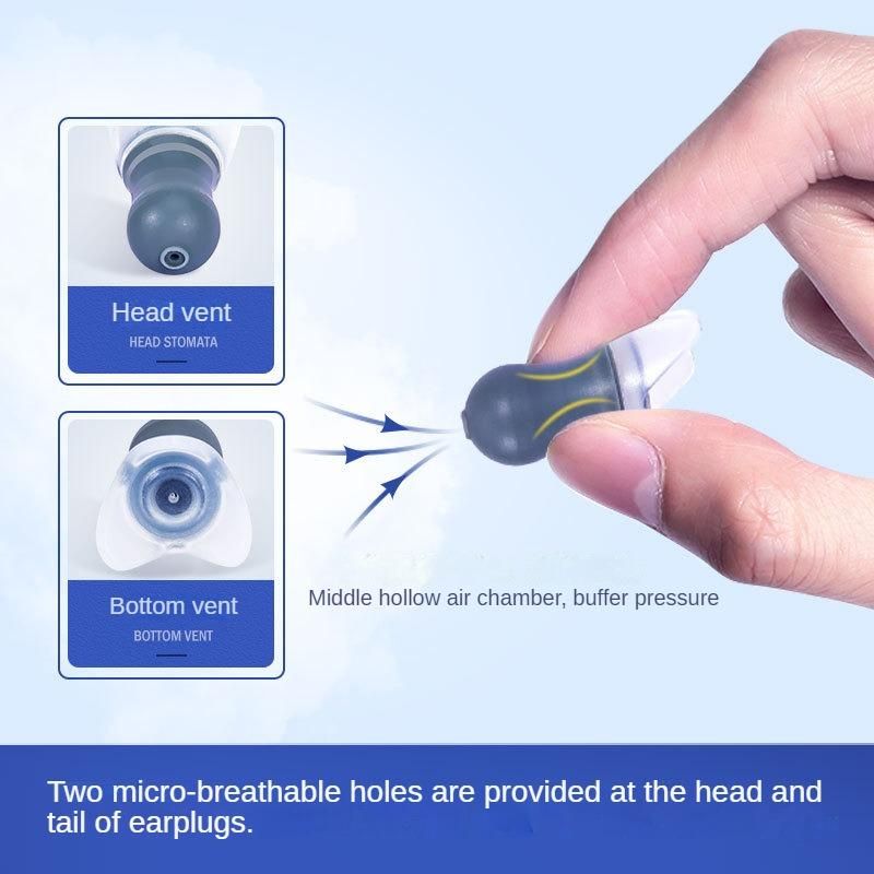 Professional aviation flight silicone earplugs to reduce ear pain caused by air pressure changes, suitable for flying, mountaineering, high altitude and other areas