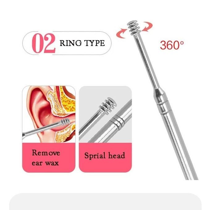 5PCS/SET Stainless Steel Ear Pick Anti