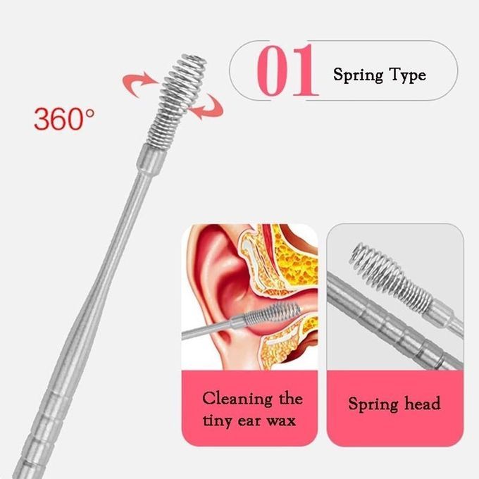 5PCS/SET Stainless Steel Ear Pick Anti