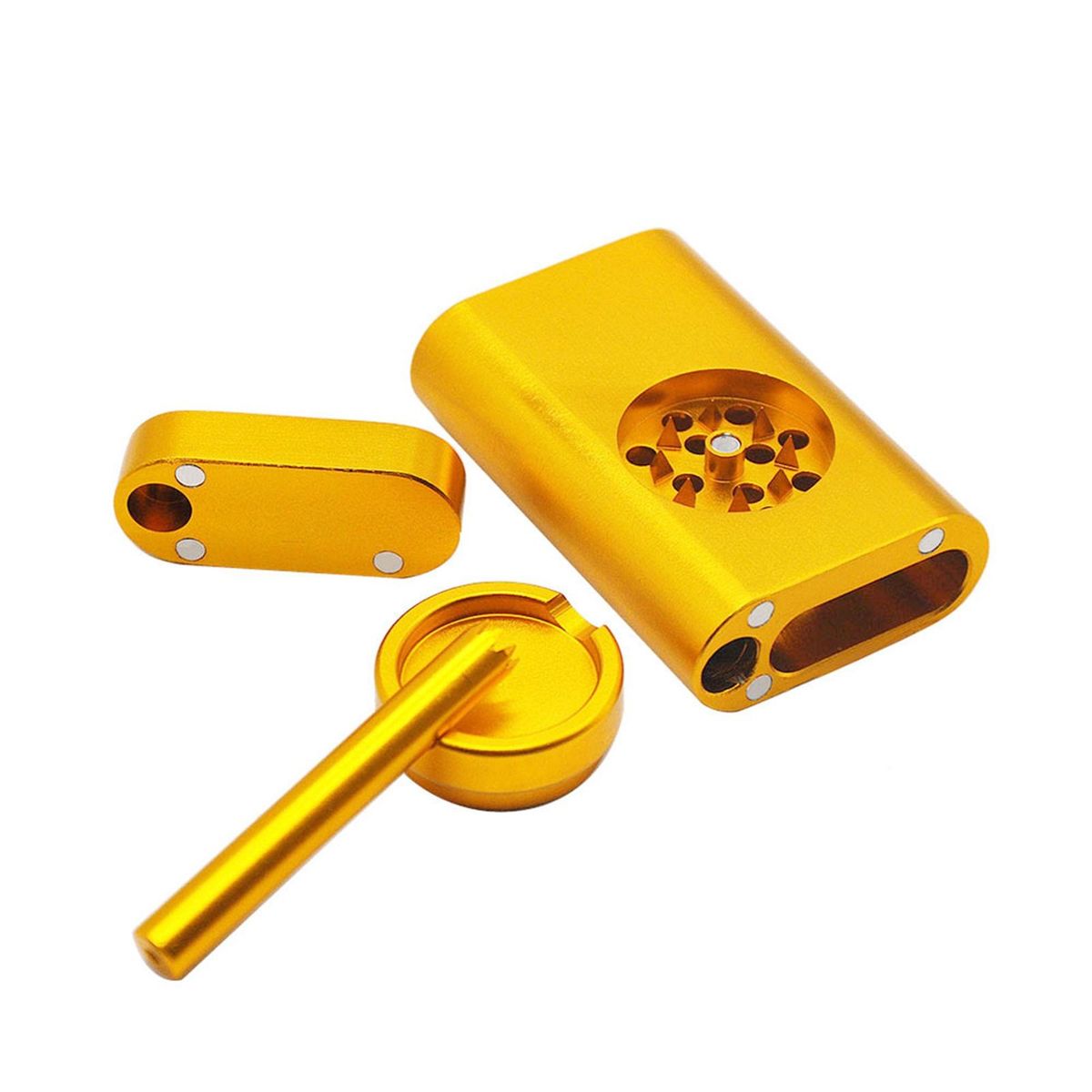 Mini Grinder with Storage Box Abrader Storage Box Golden