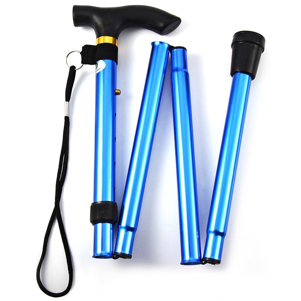 Folding Cane Foldable Adjustable Lightweight Aluminum Hiking Pole Walking Cane Collapsible Walking Stick With Ergonomic Derby Handle Ideal Daily Living Aid For Limited Mobility (Multicolor)