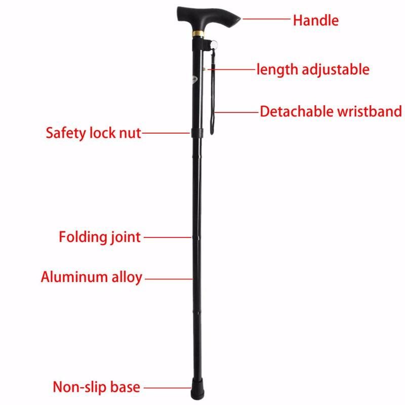 Folding Cane Foldable Adjustable Lightweight Aluminum Hiking Pole Walking Cane Collapsible Walking Stick With Ergonomic Derby Handle Ideal Daily Living Aid For Limited Mobility (Multicolor)