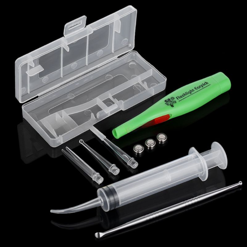Tonsil Stone Remover Tool LED Light  Stainless Steel Earwax Remover 3 Tips Irrigator Clean Ear WJ