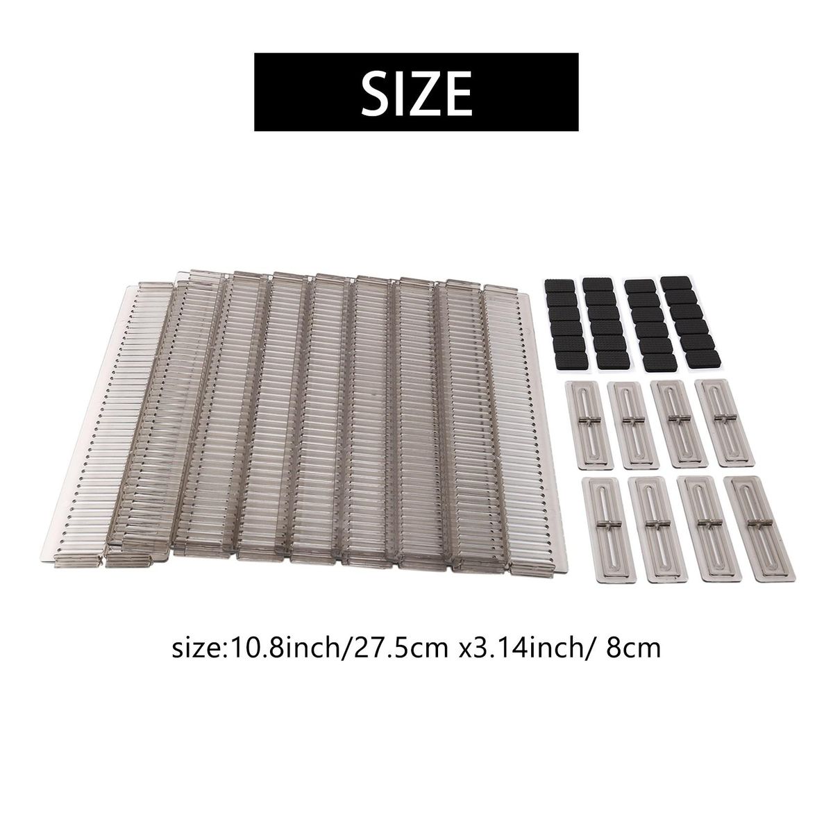 8 PCS Adjustable Drawer Dividers DIY Cabinet Storage Partition Divider for Clutter Kitchen Cutlery Organizer Separator