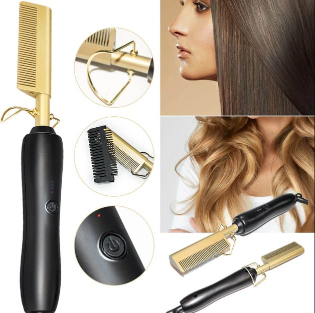 2 In 1 Electric Hot Comb Hair Straightener