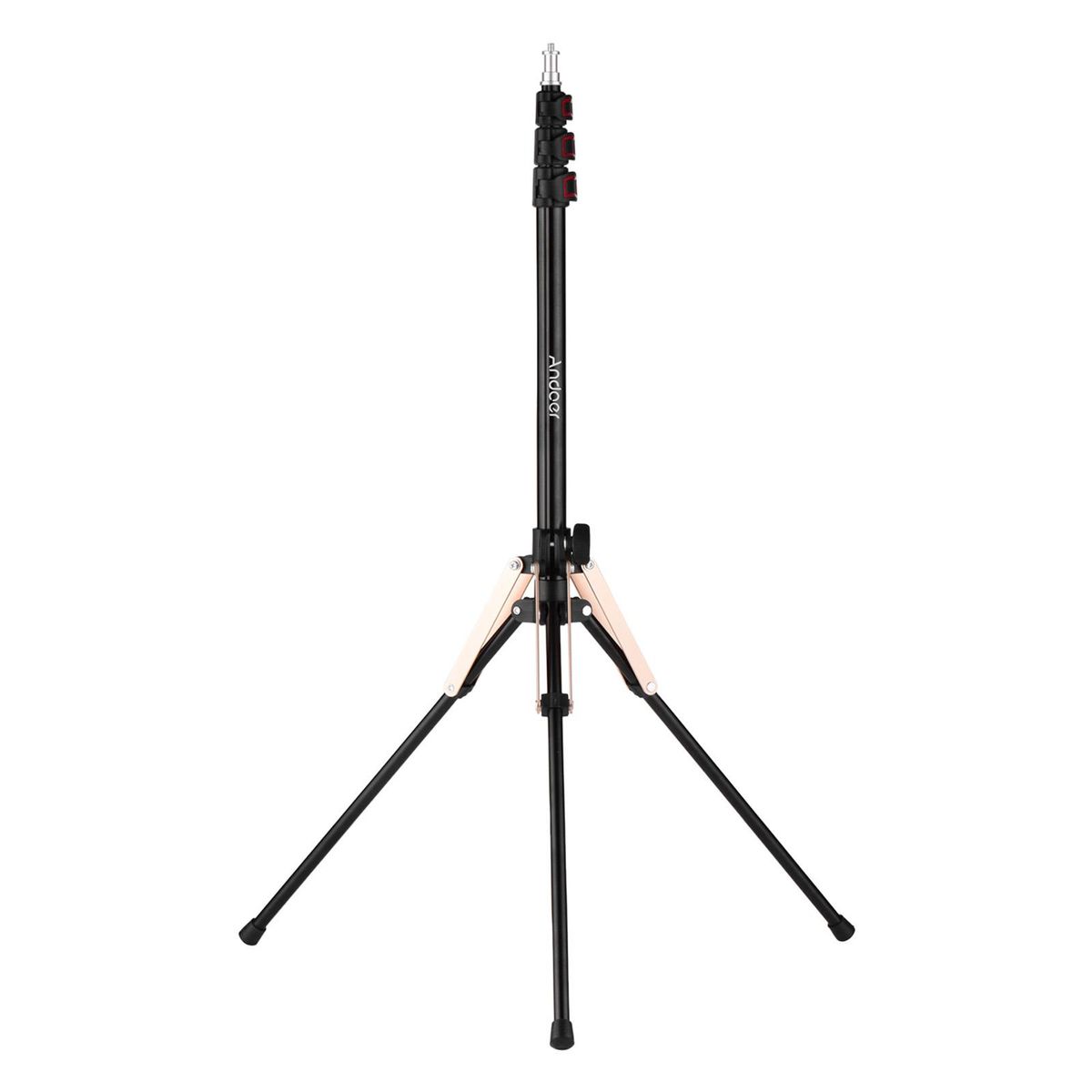 Andoer 190cm/74.8 Inch Portable Aluminum Alloy Photography Light Stand Reverse Folding Leg Stand 3-Section Flip Locks Design with 1/4 Inch Screw Thread for Ring Light Softbox Flash Light Reflector