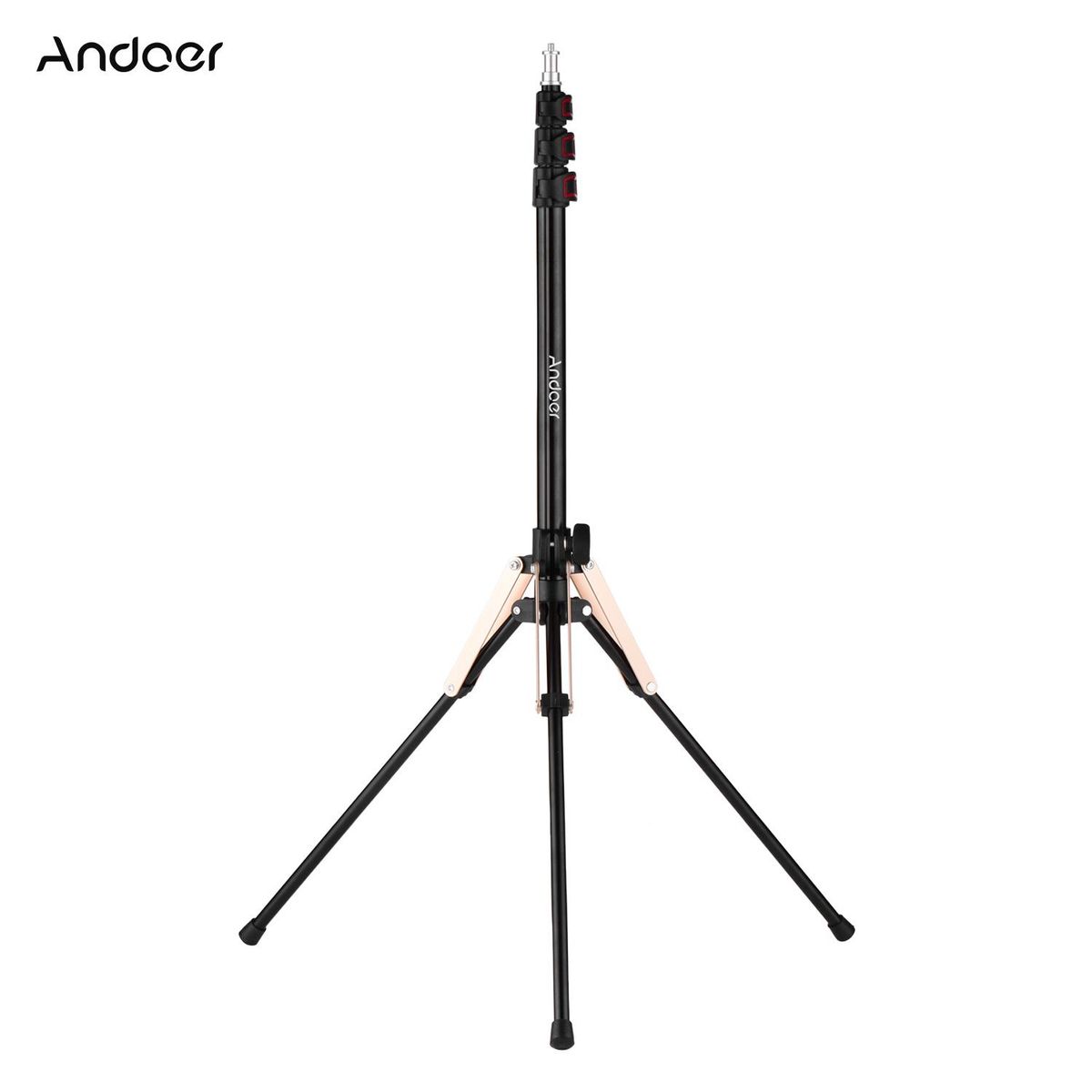Andoer 190cm/74.8 Inch Portable Aluminum Alloy Photography Light Stand Reverse Folding Leg Stand 3-Section Flip Locks Design with 1/4 Inch Screw Thread for Ring Light Softbox Flash Light Reflector