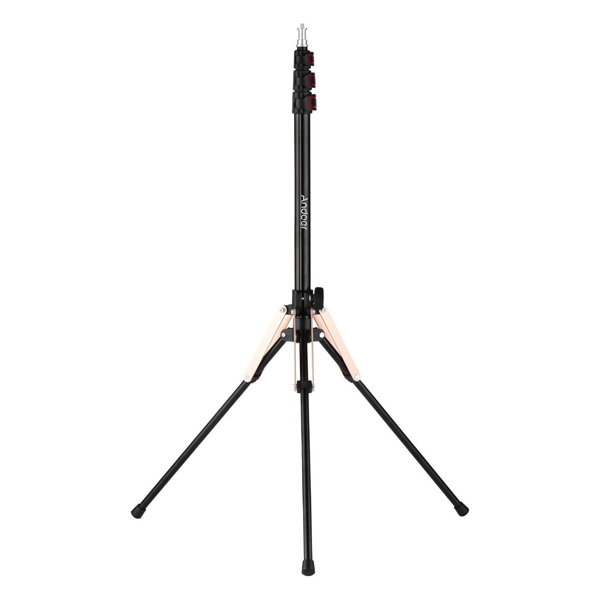 Andoer 190cm/74.8 Inch Portable Aluminum Alloy Photography Light Stand Reverse Folding Leg Stand 3-Section Flip Locks Design with 1/4 Inch Screw Thread for Ring Light Softbox Flash Light Reflector
