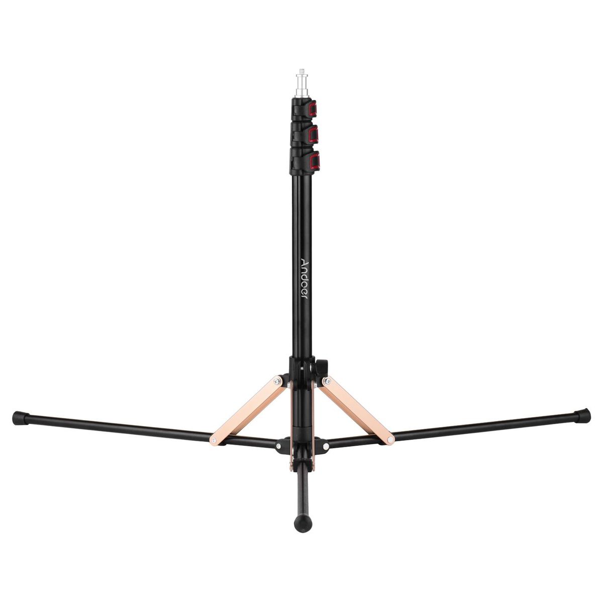 Andoer 190cm/74.8 Inch Portable Aluminum Alloy Photography Light Stand Reverse Folding Leg Stand 3-Section Flip Locks Design with 1/4 Inch Screw Thread for Ring Light Softbox Flash Light Reflector