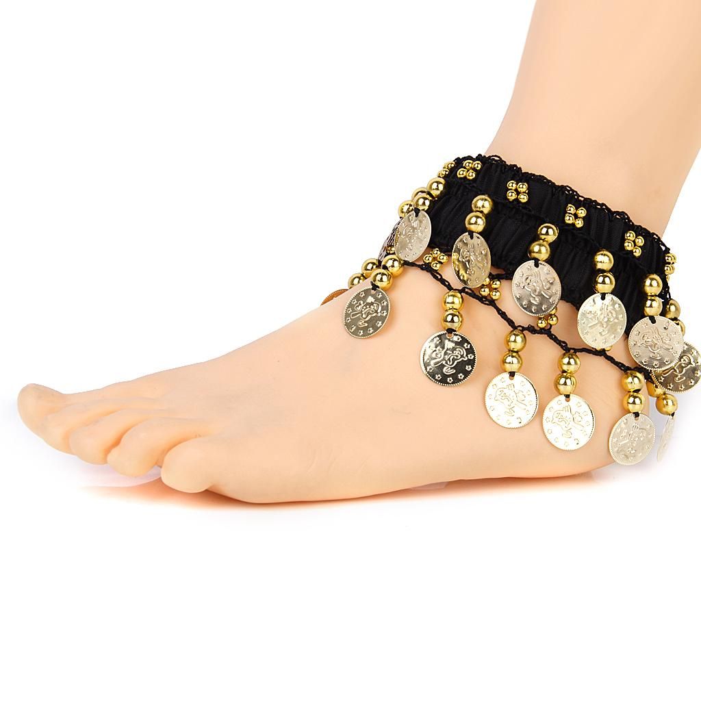 6X Belly Dance Arm Ankle Cuff Wrist Bracelet W/ 24 Golden Coins -