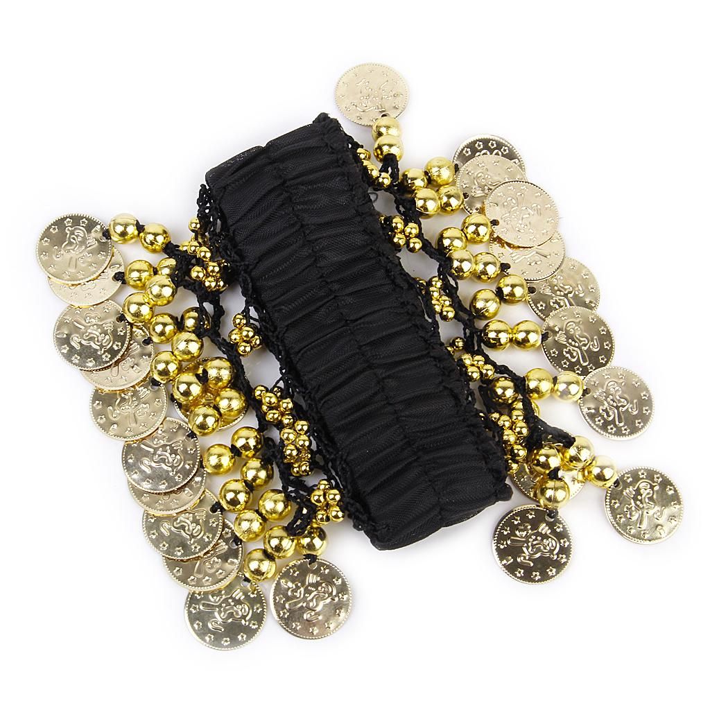 6X Belly Dance Arm Ankle Cuff Wrist Bracelet W/ 24 Golden Coins -