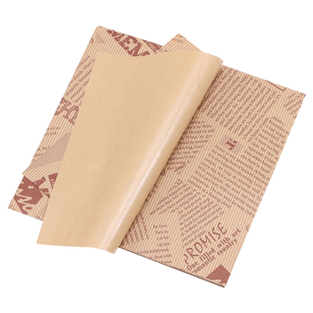 100Pcs Cake Wrapping Paper Sandwich Printed Square Wrapping B