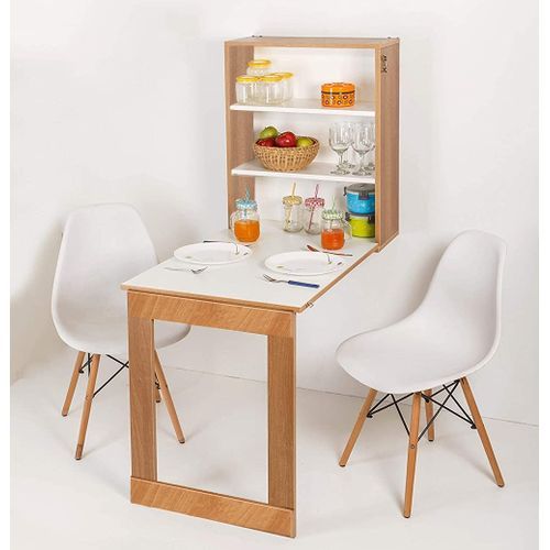 Foldable Wall Mounted Study Or Dining Table Storage Cabinet
