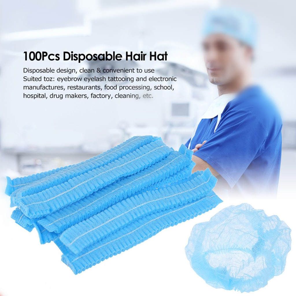 10Pcs Disposable Kitchen Food Catering Hair Net Cap Non Woven Anti