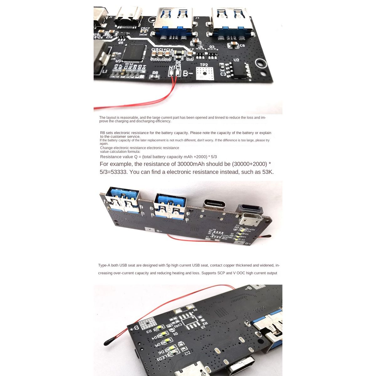 22.5W 5V 4.5A Type-C Micro-USB C 5-Port Powers Pack