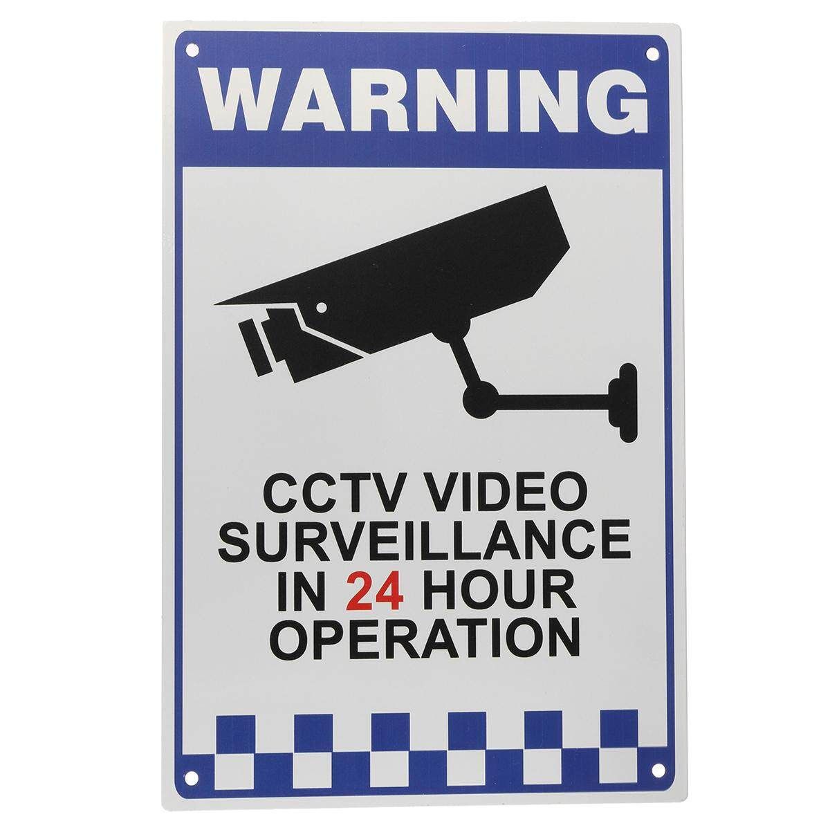 3 Pcs WARNING SIGN 24 HOUR VIDEO SECURITY STICKER CCTV CAMERA METAL