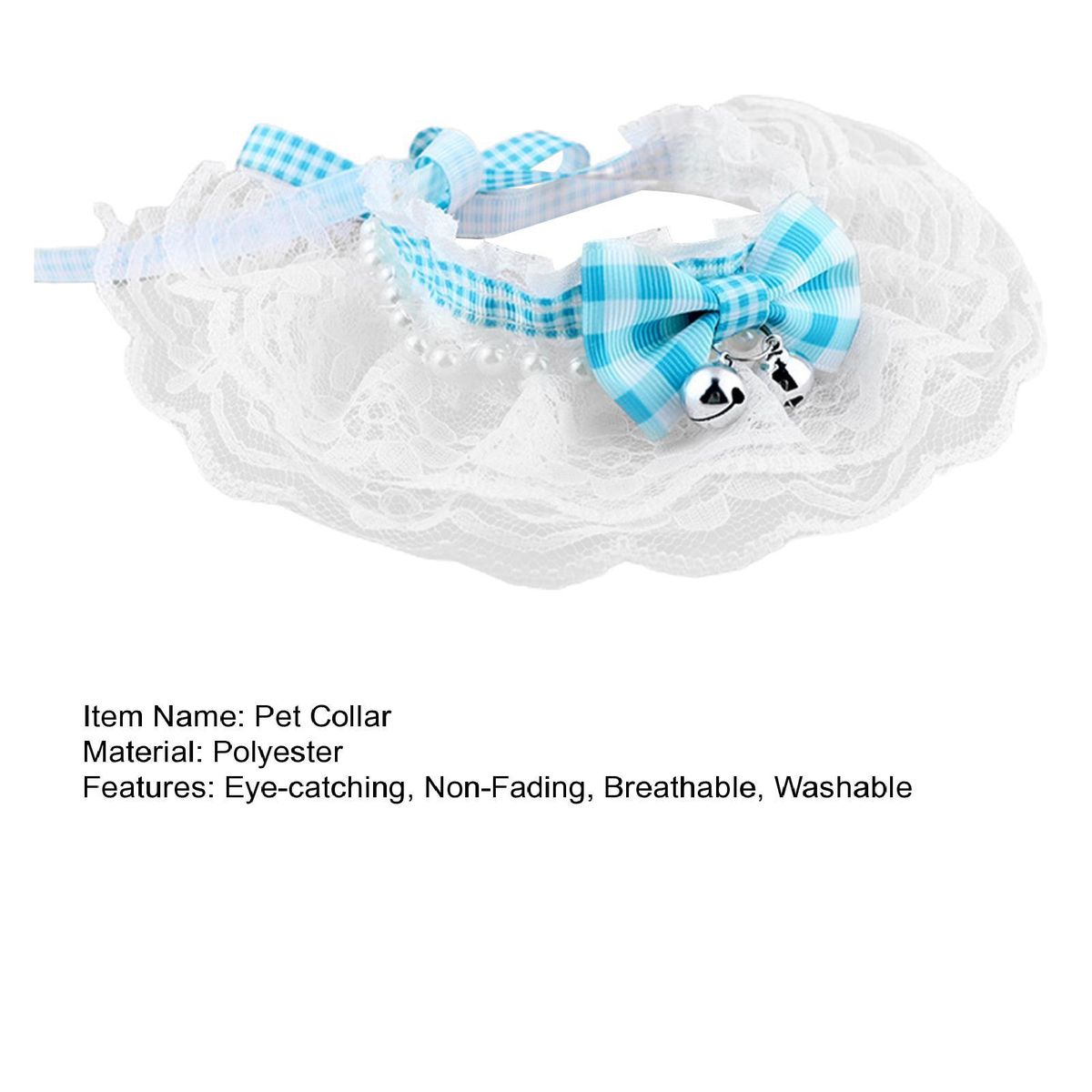 Pet Bandana Pet Collar with Mini Bell Pendant Photography Prop Sky Blue